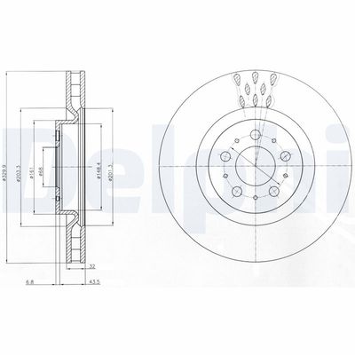 Brake Disc DELPHI BG4305C