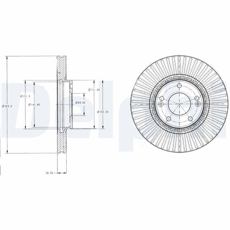 DELPHI BG4309 Brake Disc