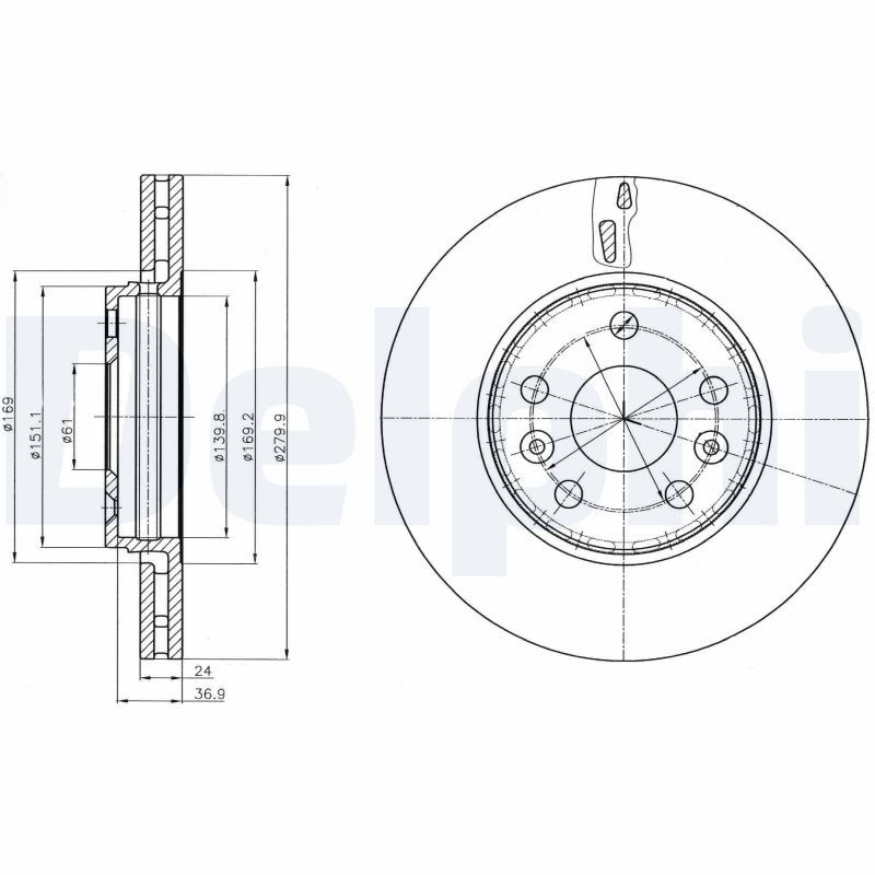 DELPHI BG4317C Brake Disc