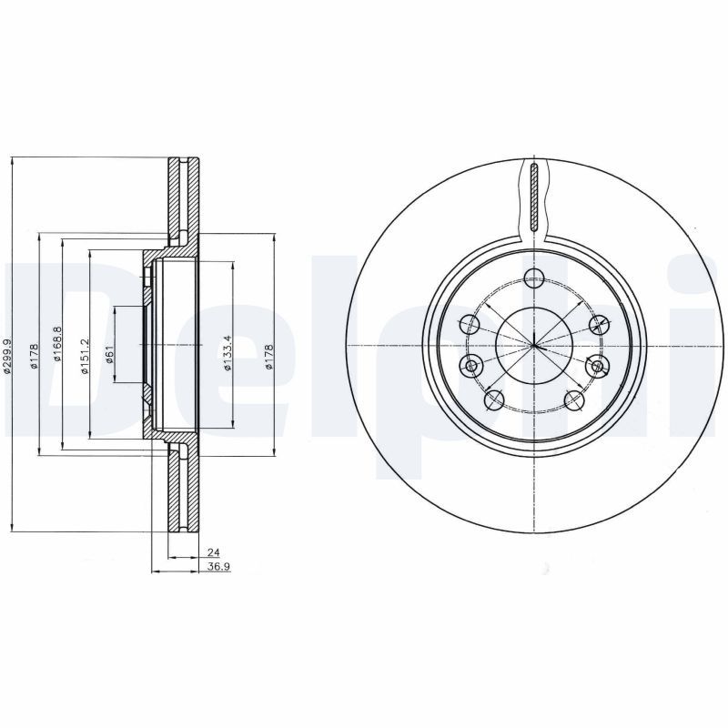 DELPHI BG4338C Brake Disc