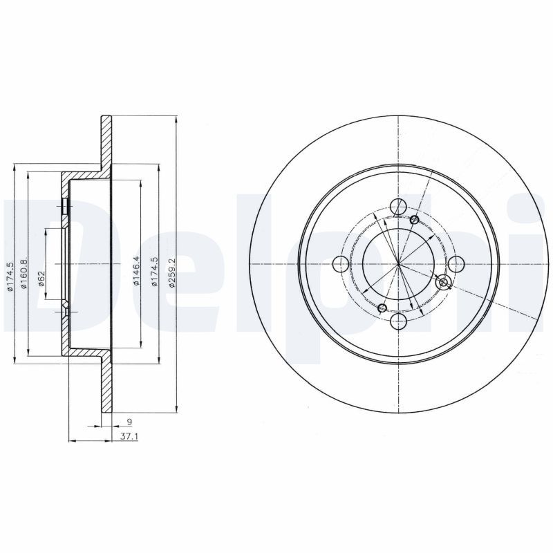 DELPHI BG4345 Brake Disc