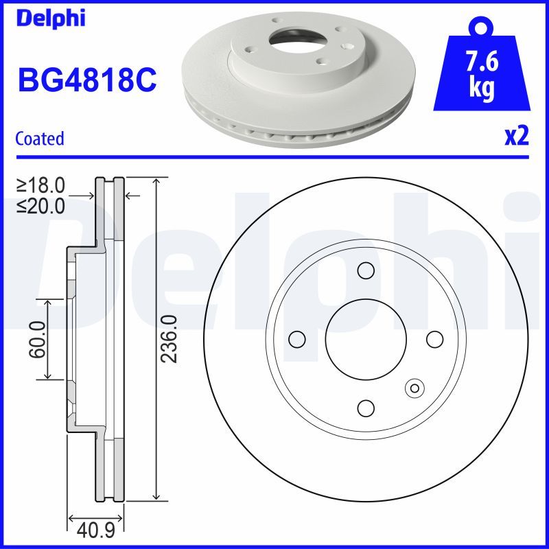 DELPHI BG4818C Brake Disc