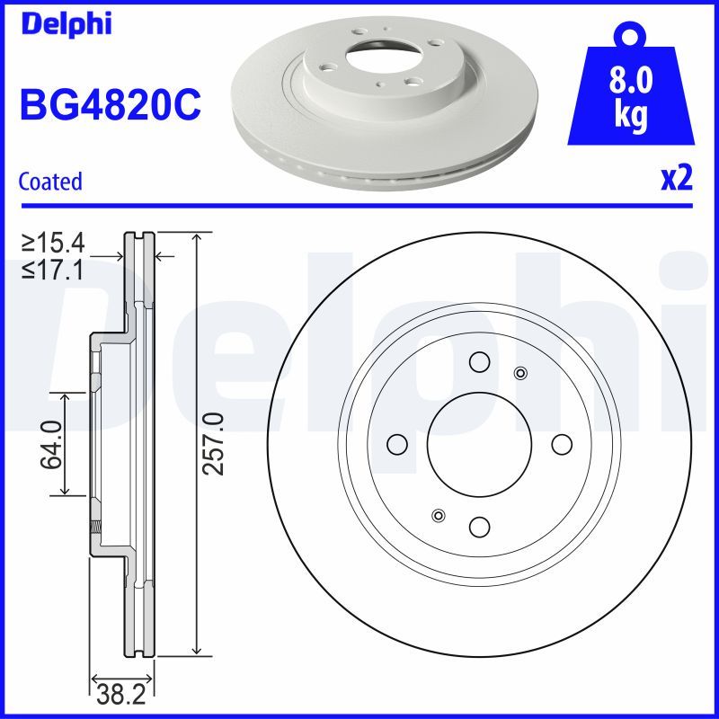 DELPHI BG4820C Brake Disc