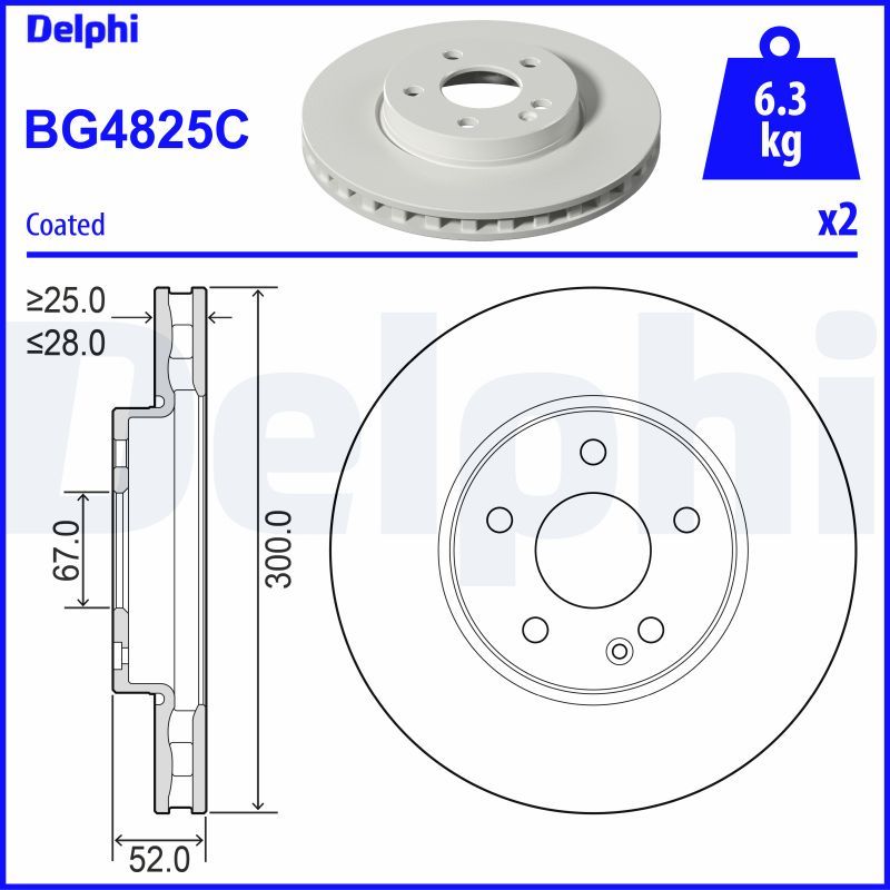 DELPHI BG4825C Brake Disc