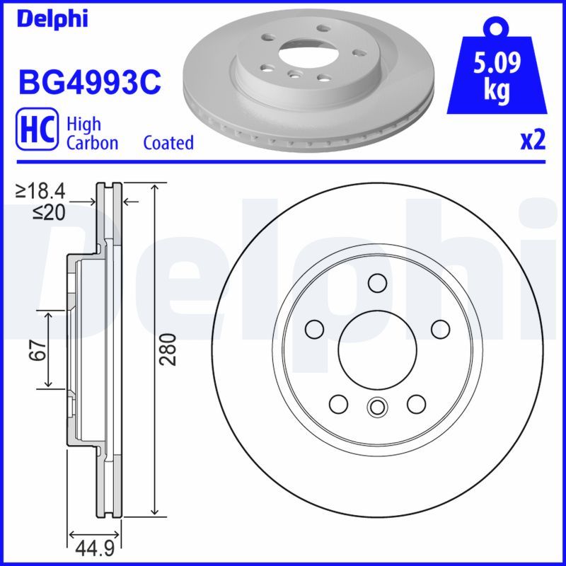 DELPHI BG4993C Brake Disc