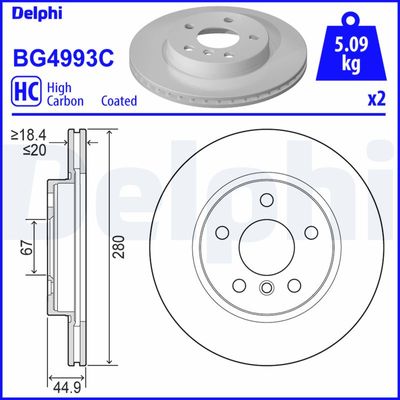 Brake Disc DELPHI BG4993C