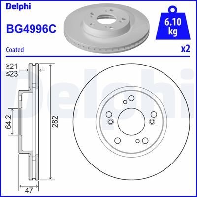 Brake Disc DELPHI BG4996C