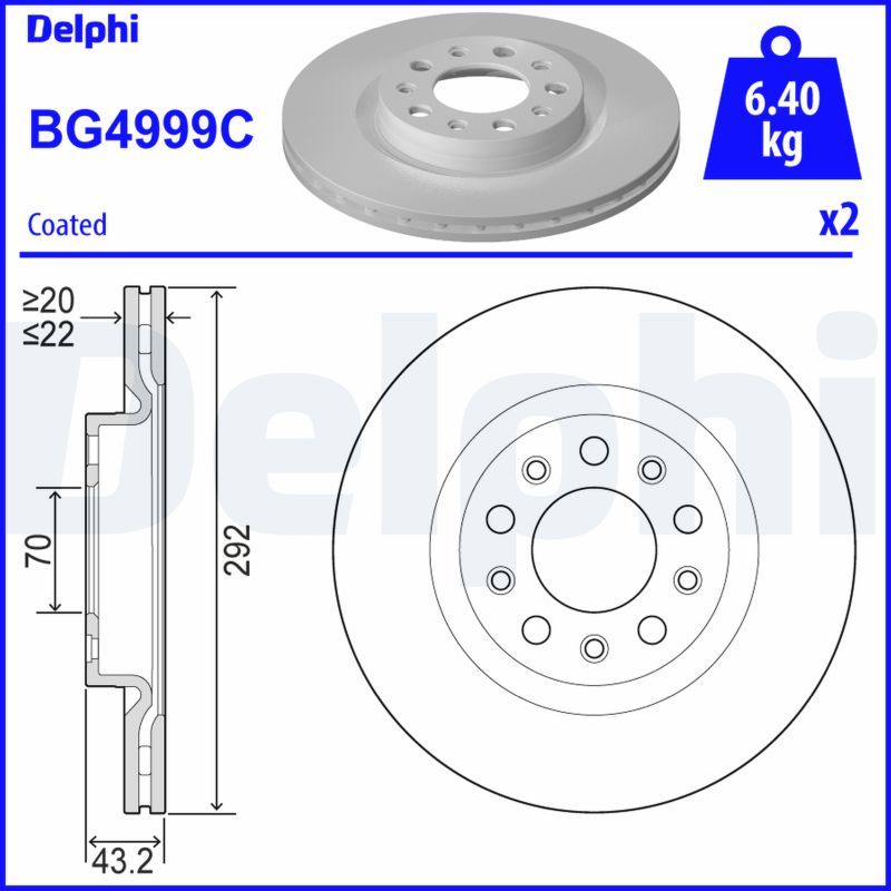 DELPHI BG4999C Brake Disc