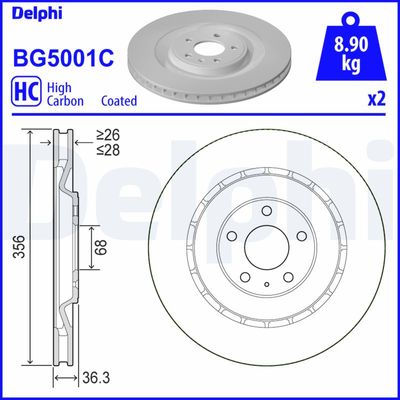 Brake Disc DELPHI BG5001C