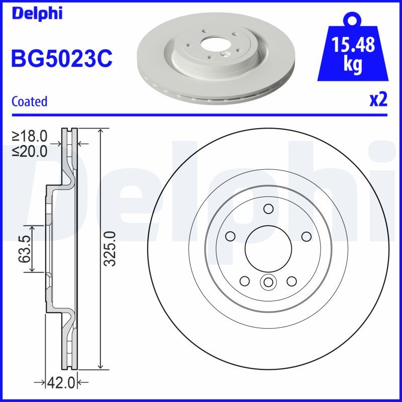 DELPHI BG5023C Brake Disc