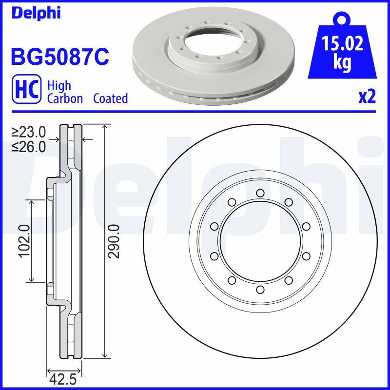 DELPHI BG5087C Brake Disc
