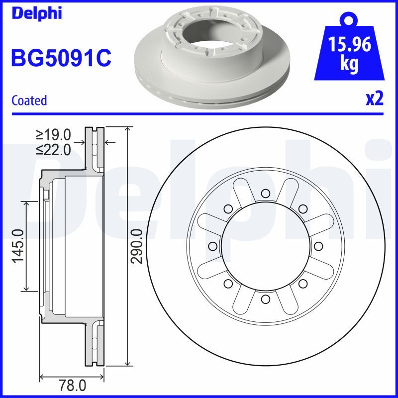 DELPHI BG5091C Brake Disc