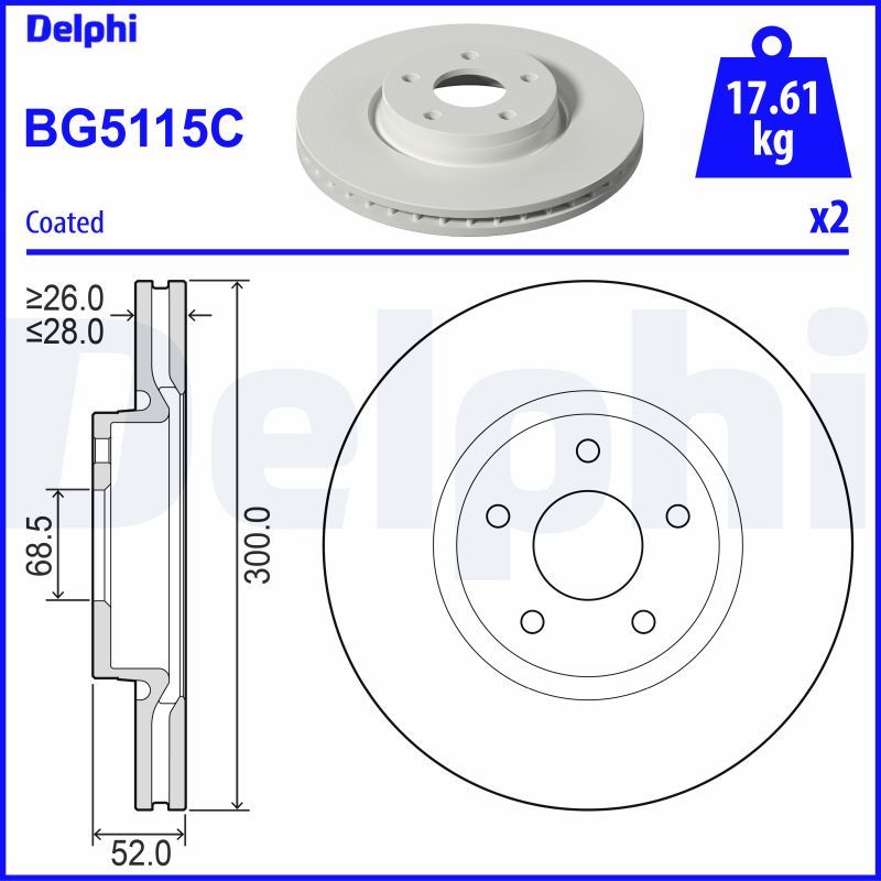 DELPHI BG5115C Brake Disc