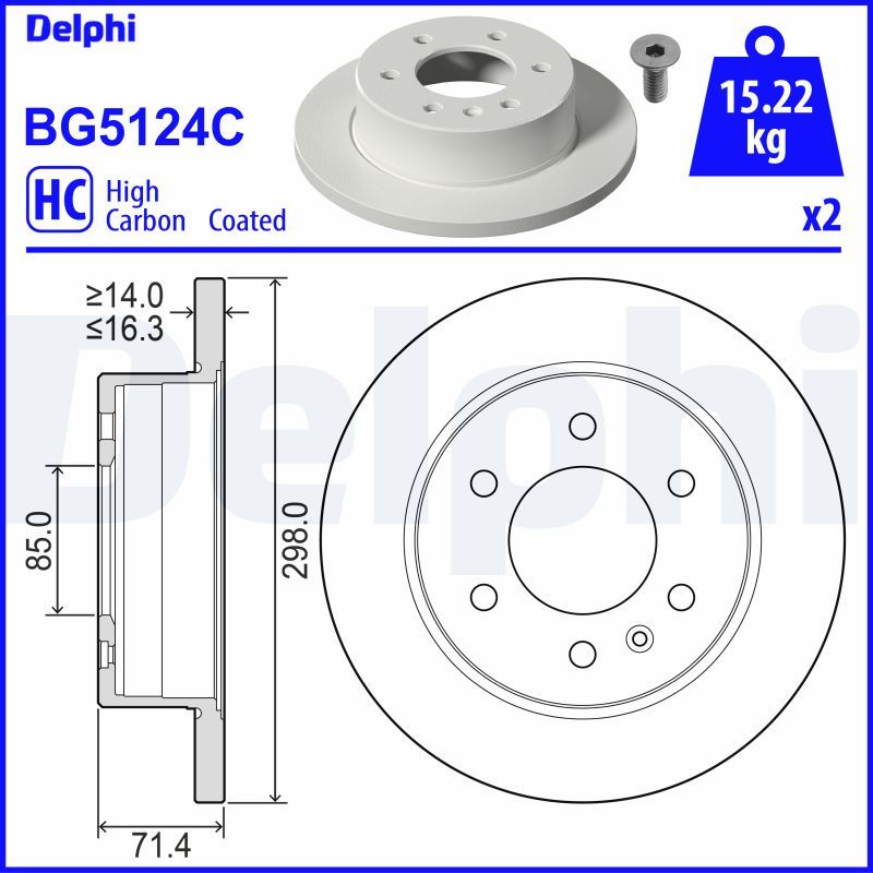 DELPHI BG5124C Brake Disc