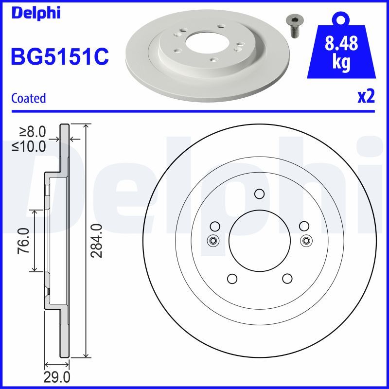 DELPHI BG5151C Brake Disc