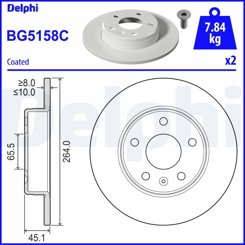 DELPHI BG5158C Brake Disc