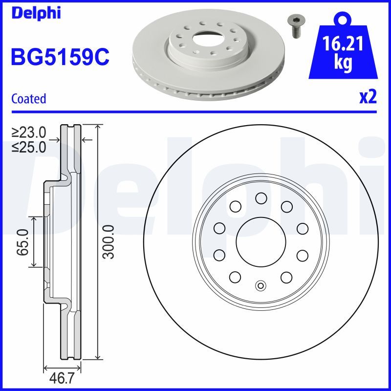 DELPHI BG5159C Brake Disc