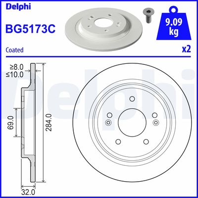 Brake Disc DELPHI BG5173C