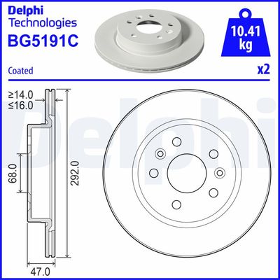Brake Disc DELPHI BG5191C