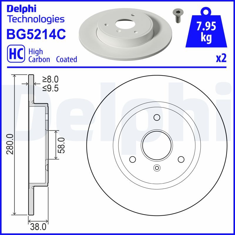 DELPHI BG5214C Brake Disc