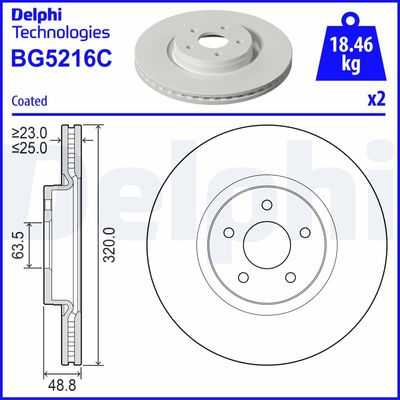 Brake Disc DELPHI BG5216C