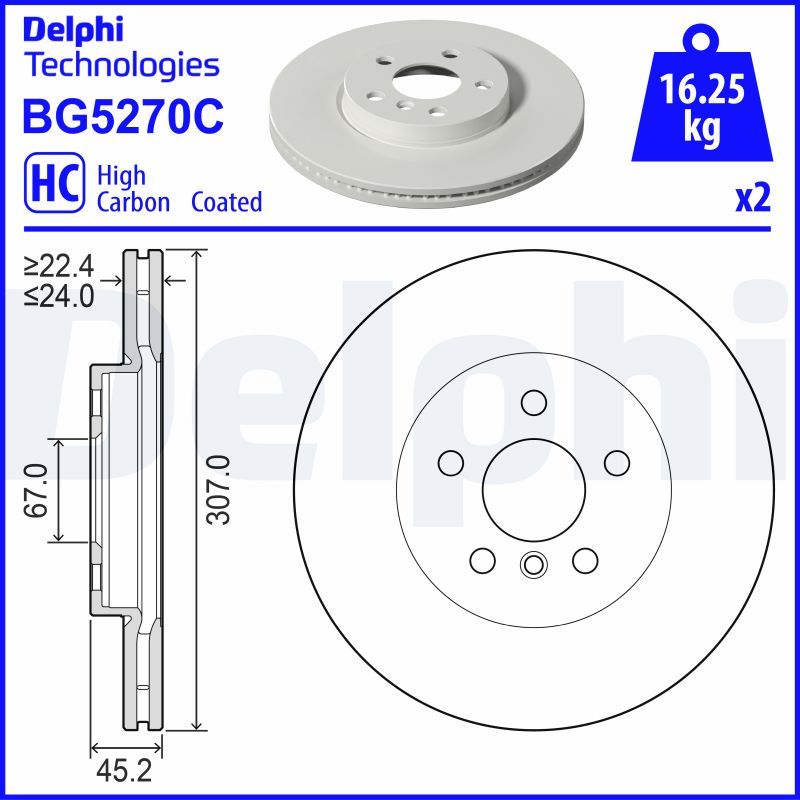 DELPHI BG5270C Brake Disc