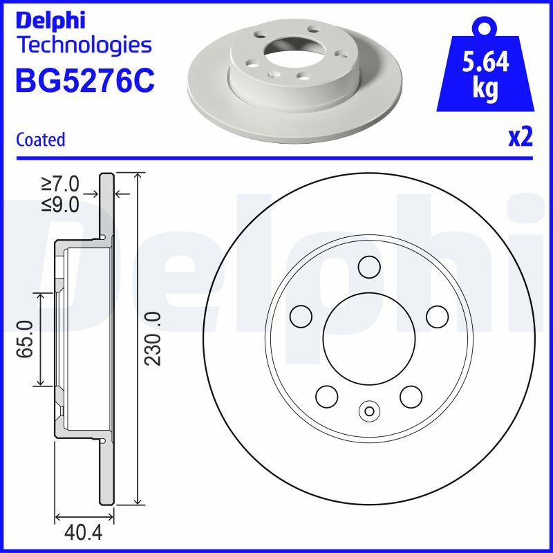DELPHI BG5276C Brake Disc