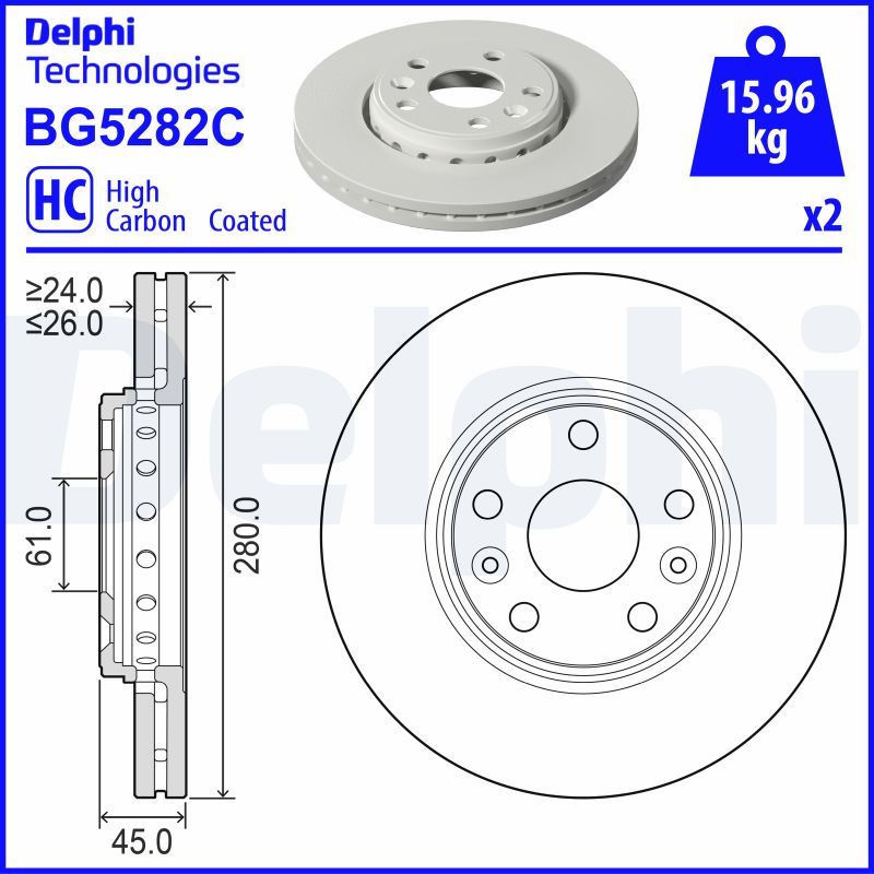 DELPHI BG5282C Brake Disc