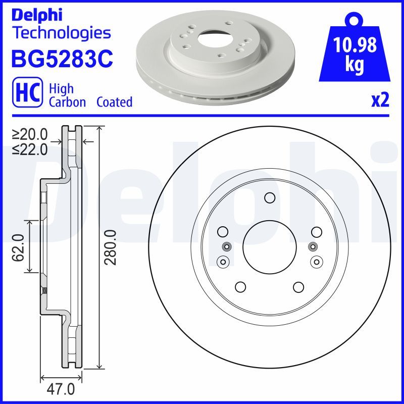 DELPHI BG5283C Brake Disc