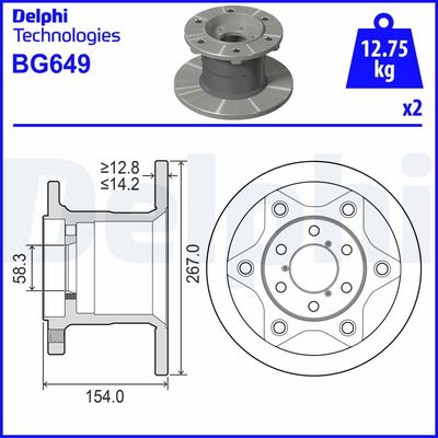 Brake Disc DELPHI BG649