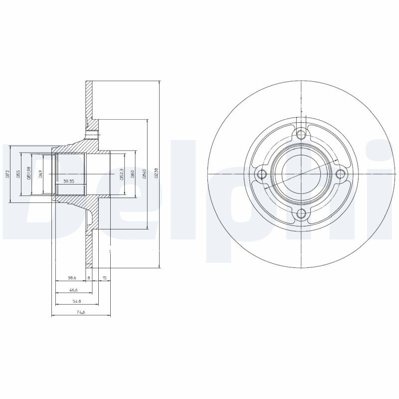 DELPHI BG9033RSC Brake Disc