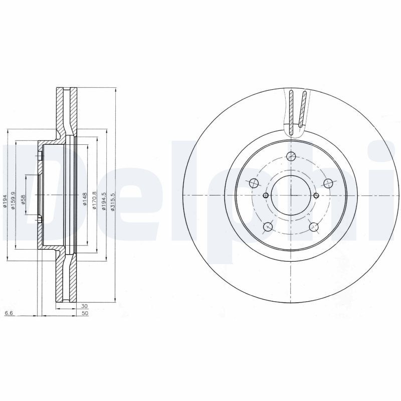 DELPHI BG9084 Brake Disc