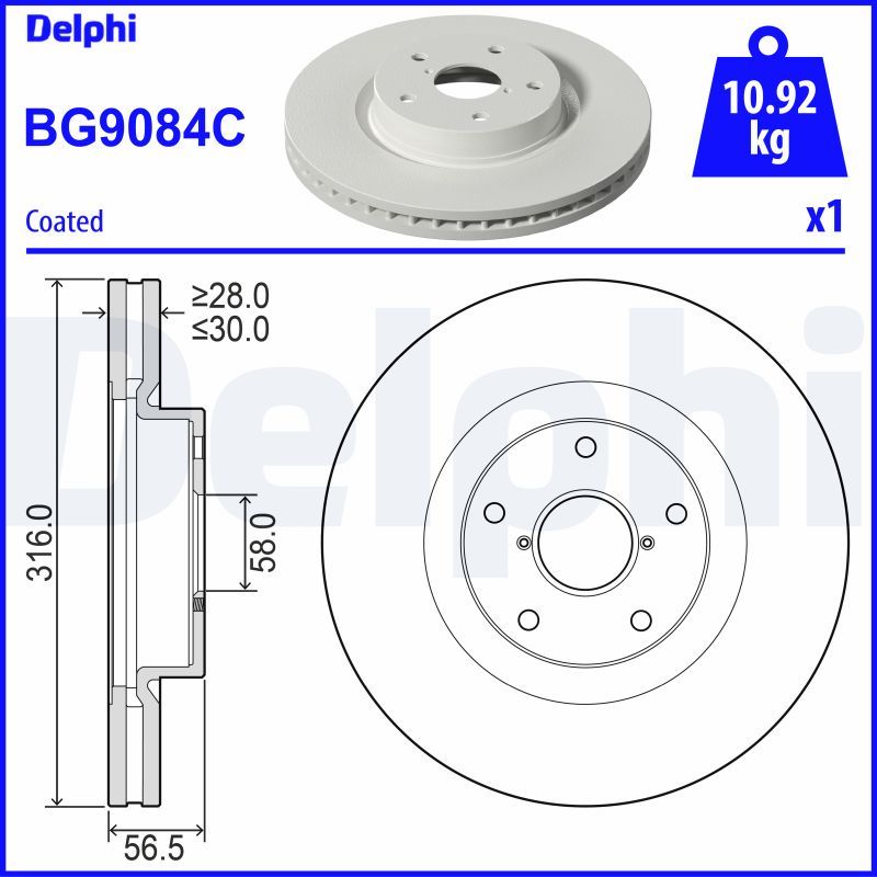 DELPHI BG9084C Brake Disc