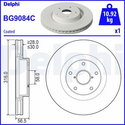 Brake Disc DELPHI BG9084C