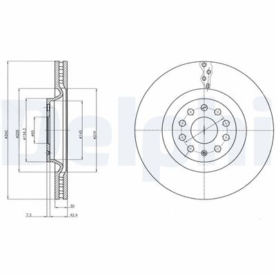 Brake Disc DELPHI BG9109C