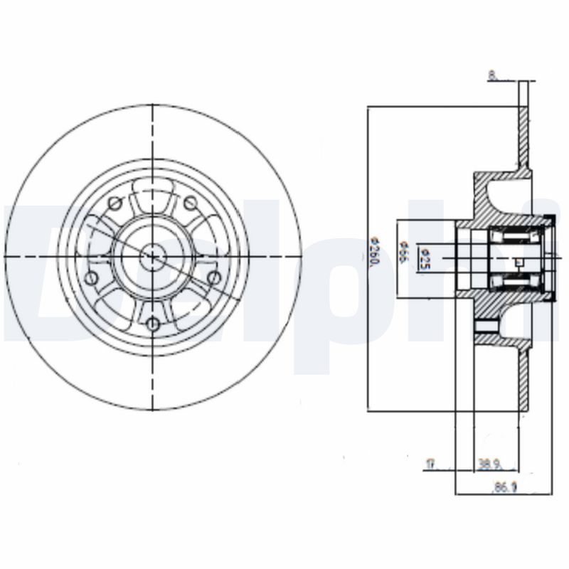 DELPHI BG9112RSC Brake Disc
