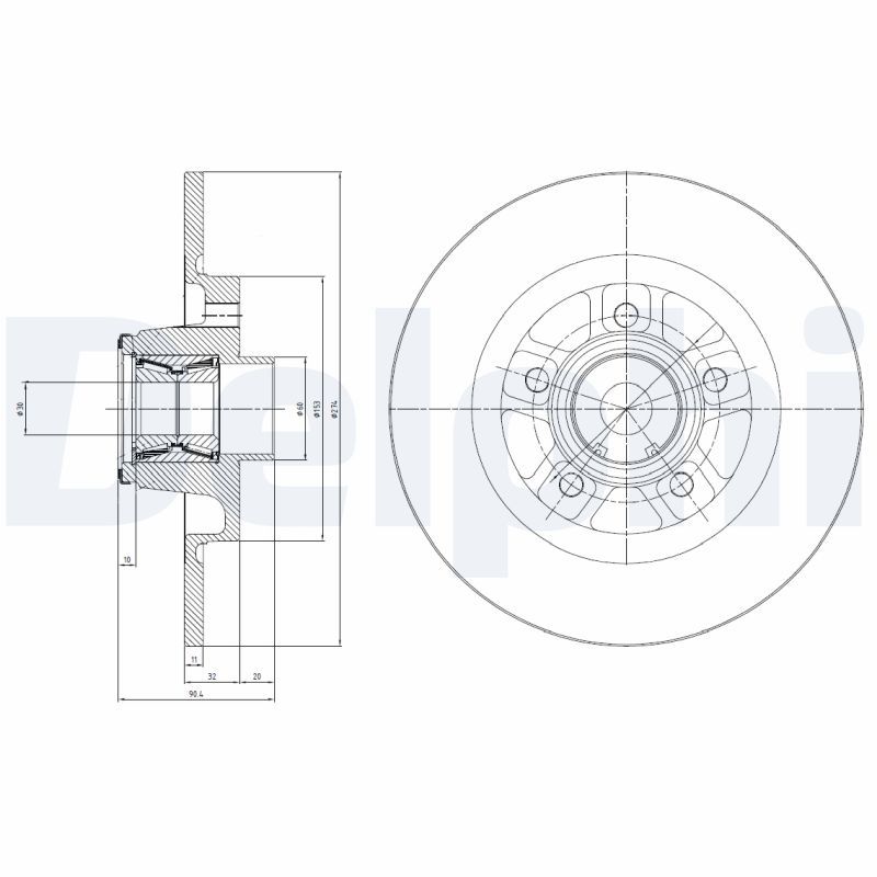 DELPHI BG9113RSC Brake Disc