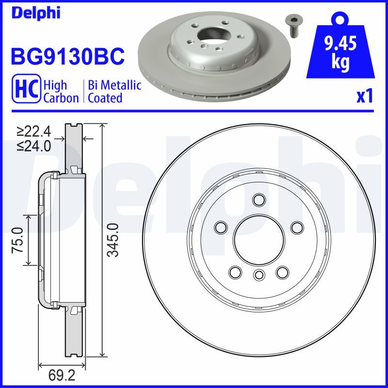 DELPHI BG9130BC Brake Disc