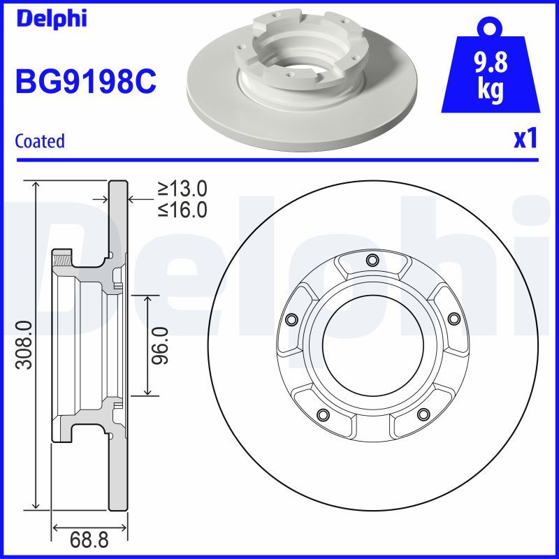 DELPHI BG9198C Brake Disc