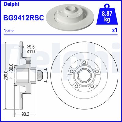 Brake Disc DELPHI BG9412RSC