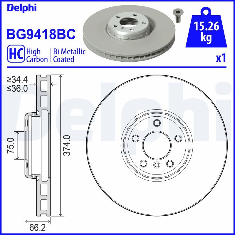 DELPHI BG9418BC Brake Disc