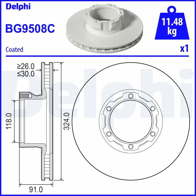 DELPHI BG9508C Brake Disc