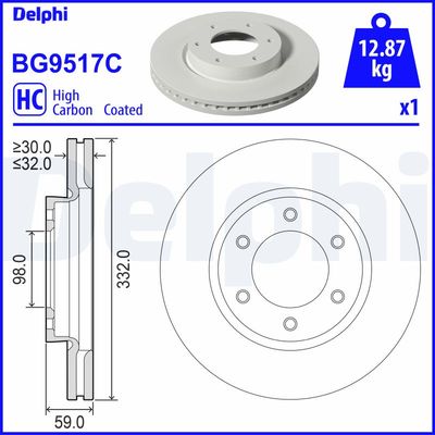 Brake Disc DELPHI BG9517C