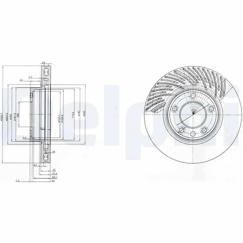 DELPHI BG9773 Brake Disc