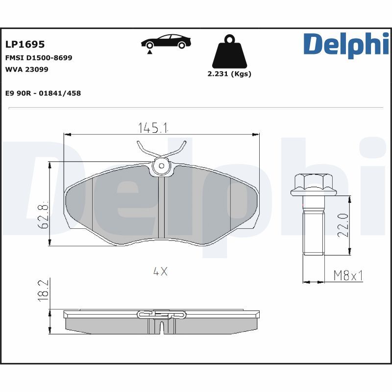 DELPHI LP1695 Brake Pad Set, disc brake