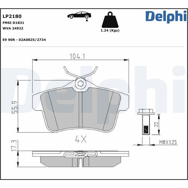 DELPHI LP2180 Brake Pad Set, disc brake