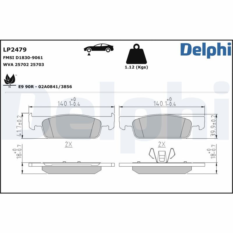 DELPHI LP2479 Brake Pad Set, disc brake