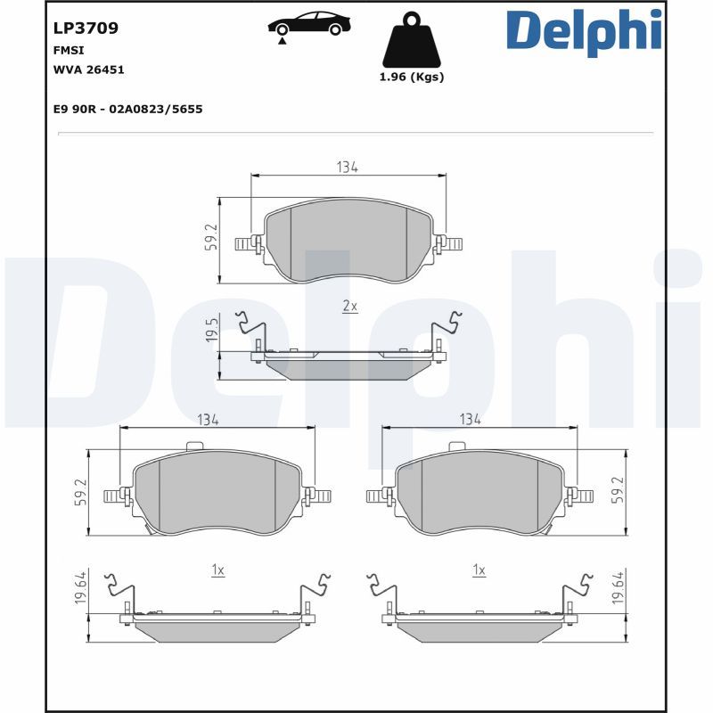 DELPHI LP3709 Brake Pad Set, disc brake