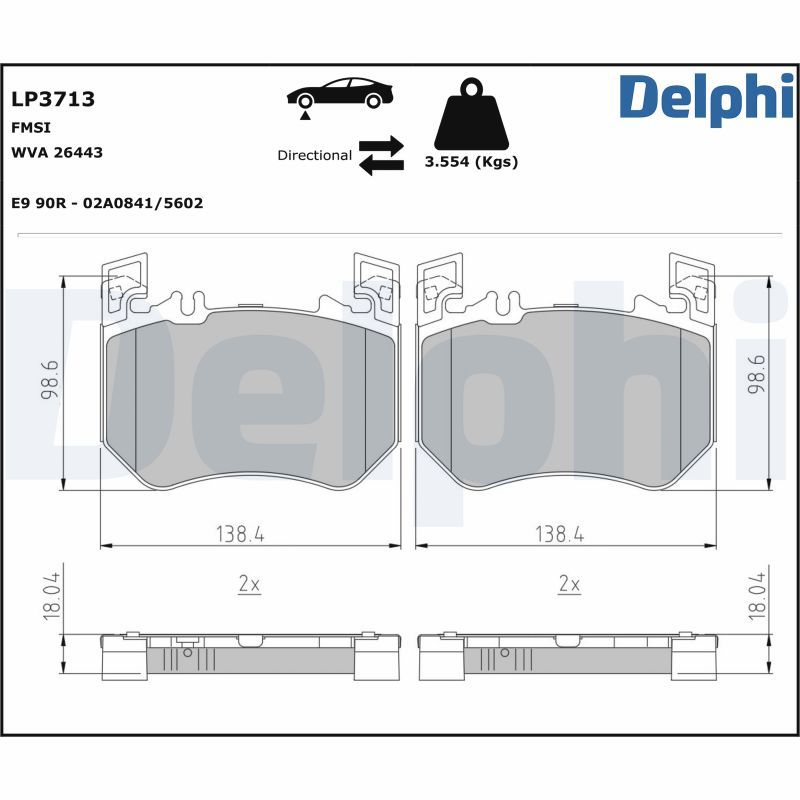DELPHI LP3713 Brake Pad Set, disc brake