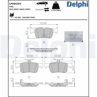 Brake Pad Set, disc brake DELPHI LP5041EV